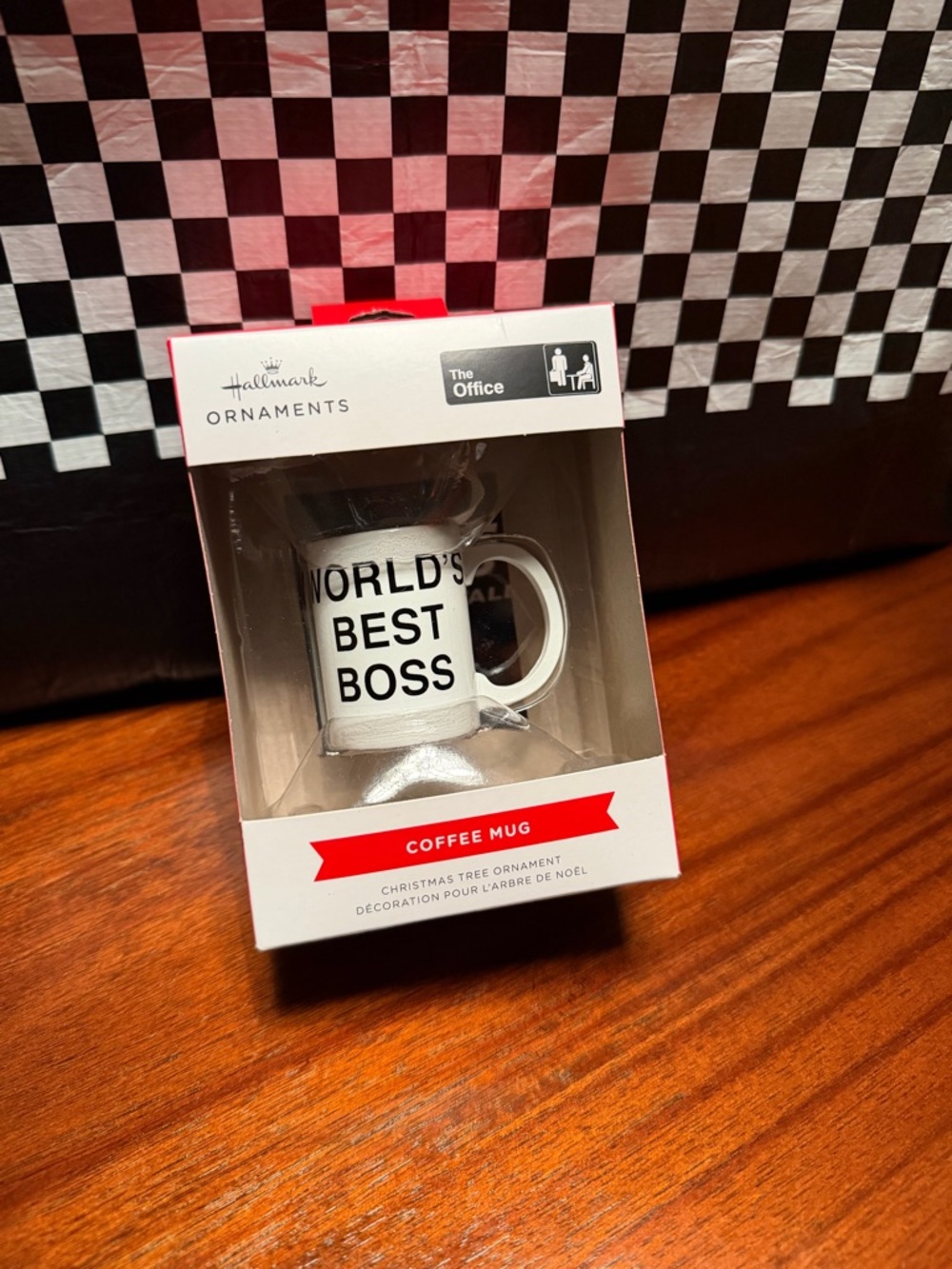 Hallmark White and Black 'World's Best Boss' The Office Ornament ☕️